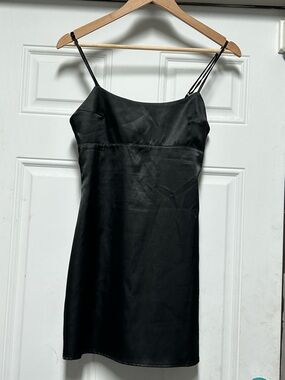 JOSIE NATORI Black Slip Dress